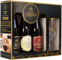 Gouden Carolus Assorti 3x33cl + Glas Geschenkverpakking