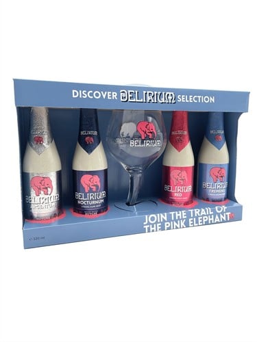 Delirium 4x33cl + glas - Geschenkverpakking
