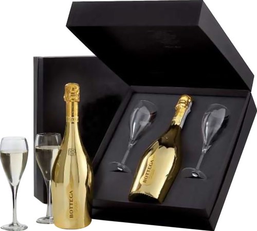 Bottega Gold 75cl Blackbox + 2 Glazen