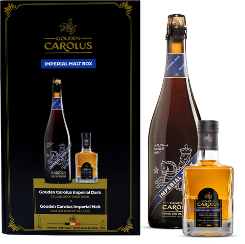 Gouden Carolus Cuvee van de Keizer Imperial Dark Blauw 75cl + Gouden Carolus Single Malt Whisky 20cl