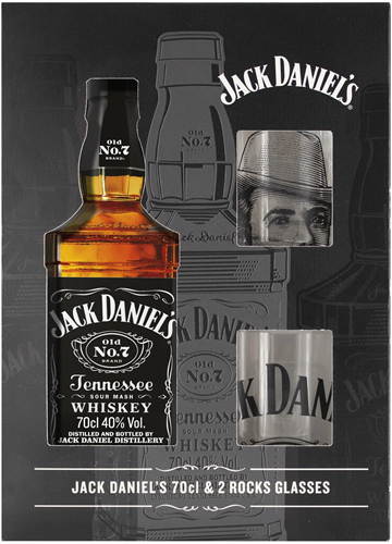 Jack Daniel's +2 Rocks Glasses Geschenkverpakking 70cl 40%