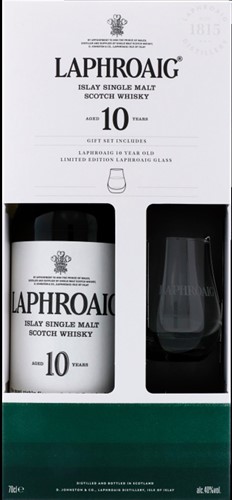 Laphroaig 10yo + Glas 40% Geschenkverpakking