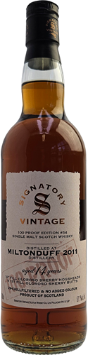Miltonduff 2011 Signatory 100 Proof Edition 14Y 57.1% #54 70cl